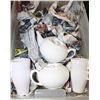 Image 1 : BOX OF CERAMIC TEA POTS , CUPS AND MORE ....