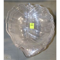 STACK OF GLASS LEAF SERVING PLATES