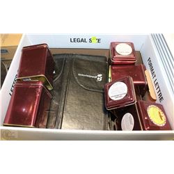 BOX OF TEA AND RECIEPT BOOKS