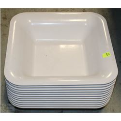 STACK OF LARGE SQUARE BOWLS