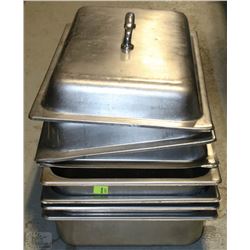 FOUR FULL SIZE INSERTS WITH ASSORTED LIDS