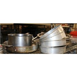 SHELVE OF ASSORTED PANS
