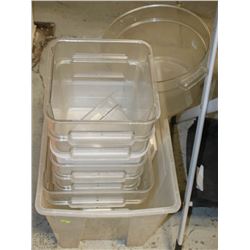 TUB WITH CUTTING BOARDS & PLASTIC INSERTS