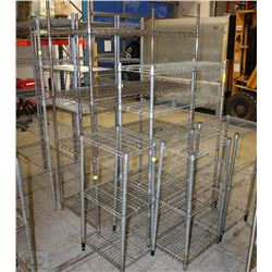 8 ASSORTED SIZE METRO RACKS NO WHEELS