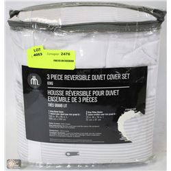 HOMETRENDS 3PC REVERSIBLE KING DUVET SET