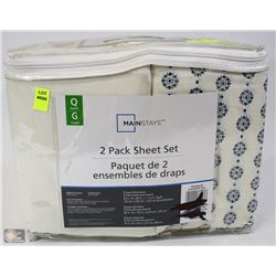 MAINSTAYS 2 PACK QUEEN SHEET SET