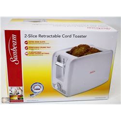 SUNBEAM 2-SLICE RETRACTABLE CORD TOASTER