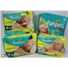 Image 1 : LOT OF PAMPERS SWADDLERS DIAPERS AND