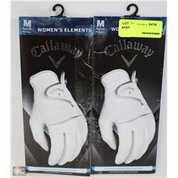 TWO LADIES GOLF GLOVES SIZE MED