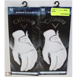 TWO LADIES GOLF GLOVES SIZE MED