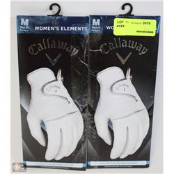 TWO LADIES GOLF GLOVES SIZE MED
