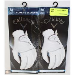 TWO LADIES GOLF GLOVES SIZE MED