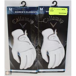 TWO LADIES GOLF GLOVES SIZE MED