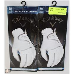 TWO LADIES GOLF GLOVES SIZE MED