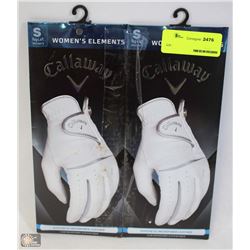 TWO LADIES GOLF GLOVES SIZE SM