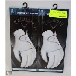 TWO LADIES GOLF GLOVES SIZE SM