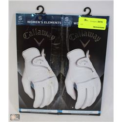 TWO LADIES GOLF GLOVES SIZE SM