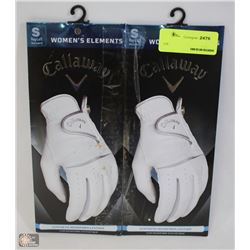 TWO LADIES GOLF GLOVES SIZE SM