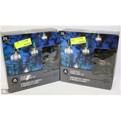 LOT OF 2 CLEAR BULB STRING LIGHT SET