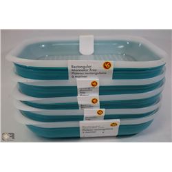 LOT OF 5 RECTANGULAR MARINATOR TRAY