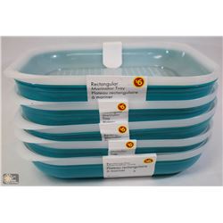 LOT OF 6 RECTANGULAR MARINATOR TRAY