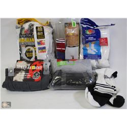 FLAT OF MENS UNDERWEAR & SOCKS SIZE LARGE - XL