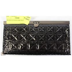 BLACK LEATHER LOOK WALLET