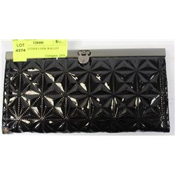 BLACK LEATHER LOOK WALLET