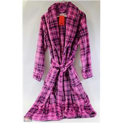 LADIES PURPLE PLUSH HOUSECOAT SIZE MEDIUM