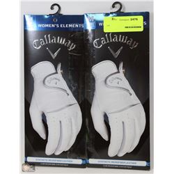 TWO LADIES GOLF GLOVES SIZE MEDIUM