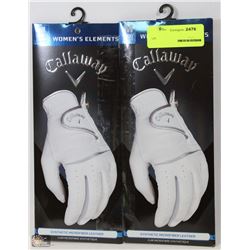 TWO LADIES GOLF GLOVES SIZE MEDIUM