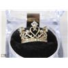 Image 1 : 925 SILVER CROWN JEWELED RING SIZE 7.5
