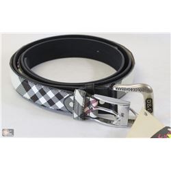 LOT OF 2 DESIGNER BELTS,- REPLICA BURBERRY & DOLCE
