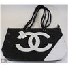 Image 1 : REPLICA CHANEL PURSE WITH LARGE WHITE LOGO