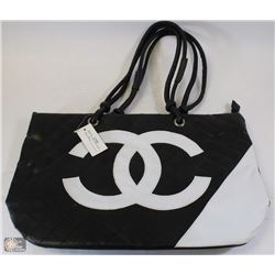 REPLICA CHANEL PURSE WITH LARGE WHITE LOGO