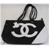 Image 1 : REPLICA CHANEL PURSE WITH LARGE WHITE LOGO