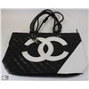 Image 1 : REPLICA CHANEL PURSE WITH LARGE WHITE LOGO