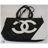 Image 1 : REPLICA CHANEL PURSE WITH LARGE WHITE LOGO