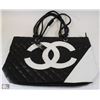 Image 1 : REPLICA CHANEL PURSE WITH LARGE WHITE LOGO