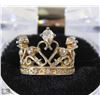 Image 1 : 925 SILVER JEWELED CROWN RING SIZE 6
