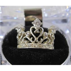 925 SILVER JEWELED CROWN RING SIZE 7
