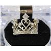 Image 1 : 925 SILVER JEWELED CROWN RING SIZE 7