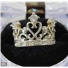 Image 1 : 925 SILVER JEWELED CROWN RING SIZE 7.5