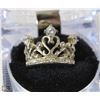 Image 1 : 925 SILVER JEWELED CROWN RING SIZE 8