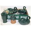 Image 1 : LOT OF GREEN CERAMIC BATHROOM ACCESSORIES