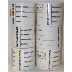 6 ROLLS OF OVERSTOCK STICKERS