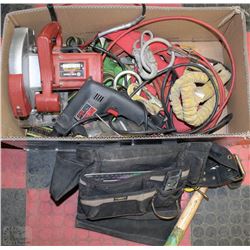 LARGE BOX OF CARPENTRY TOOLS, INCL.