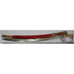 COLLECTORS BRASS HANDLED CARVED DAMASK SWORD