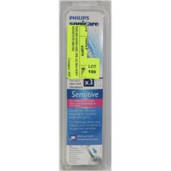 PHILIPS SONICARE 3PK ULTRA SOFT SENSITIVE BRUSH