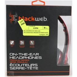 BLACKWEB ON THE EAR HEADPHONES PREMIUM SERIES RED